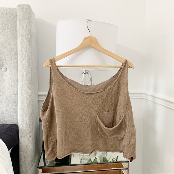 RUDSAK Tops - RUDSAK | Tan / brown ribbed cropped cami